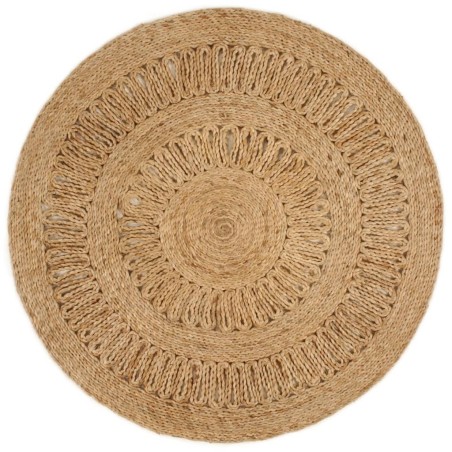 vidaXL Teppich Jute Handgeflochten 90 cm Rund