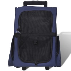 vidaXL Multifunktionaler Haustiertrolley Zusammenfaltbar Blau