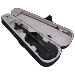 vidaXL Violine Komplettset mit Bogen und Kinnstütze Schwarz 4/4