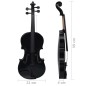 vidaXL Violine Komplettset mit Bogen und Kinnstütze Schwarz 4/4 vidaXL Violine Komplettset mit Bogen und Kinnstütze Schwarz 4/4
