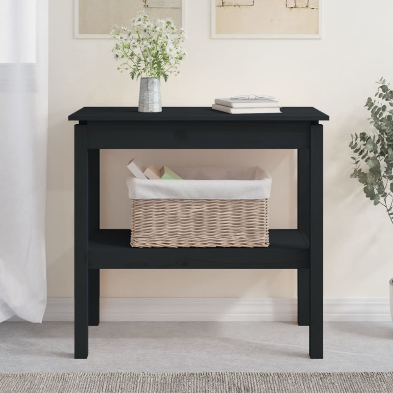 vidaXL Konsolentisch Schwarz 80x40x75 cm Massivholz Kiefer vidaXL Konsolentisch Schwarz 80x40x75 cm Massivholz Kiefer