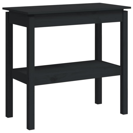 vidaXL Konsolentisch Schwarz 80x40x75 cm Massivholz Kiefer