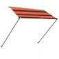 vidaXL Einziehbare Markise mit LED 250×150 cm Orange und Braun vidaXL Einziehbare Markise mit LED 250×150 cm Orange und Braun