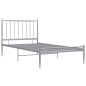 vidaXL Bett Grau Metall 90x200 cm vidaXL Bett Grau Metall 90x200 cm