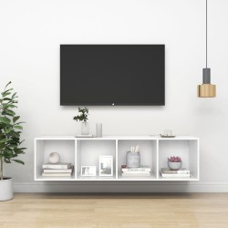 vidaXL TV-Wandschrank Weiß 37x37x142,5 cm Holzwerkstoff