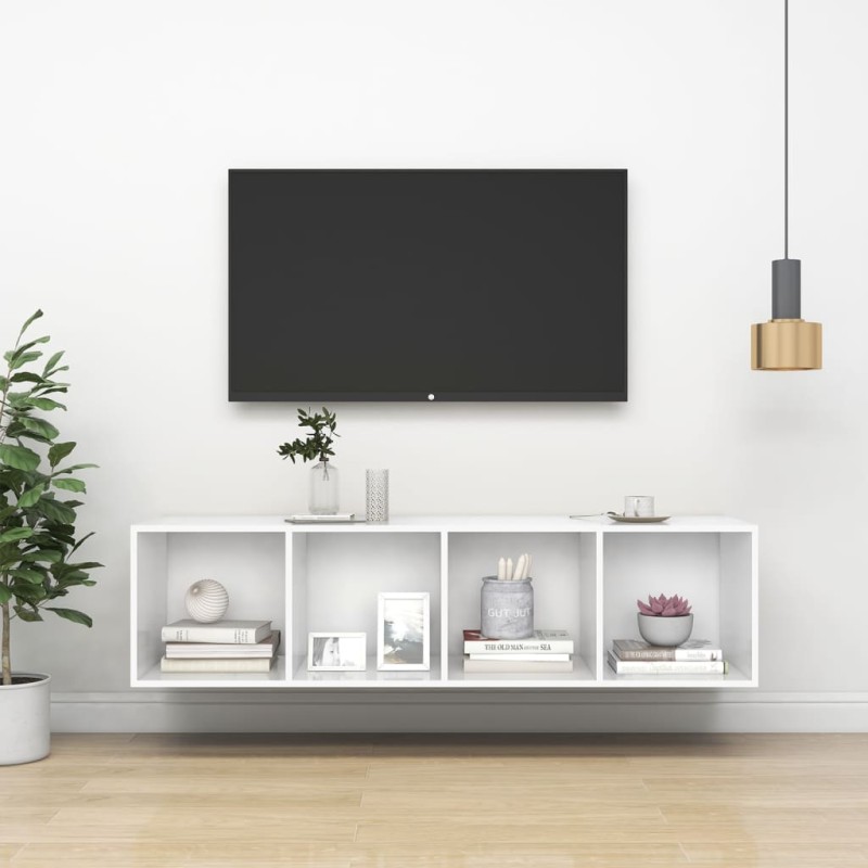 vidaXL TV-Wandschrank Weiß 37x37x142,5 cm Holzwerkstoff vidaXL TV-Wandschrank Weiß 37x37x142,5 cm Holzwerkstoff