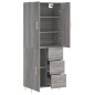 Highboard Grau Sonoma 69,5x34x180 cm Holzwerkstoff