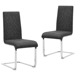 vidaXL Freischwinger 2 Stk. Schwarz Kunstleder