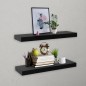 vidaXL Schweberegale 2 Stk. Schwarz 40x20x3,8 cm vidaXL Schweberegale 2 Stk. Schwarz 40x20x3,8 cm