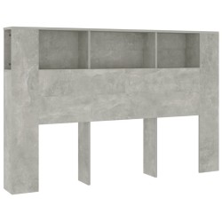 vidaXL Kopfteil mit Ablagen Betongrau 160x18,5x104,5 cm