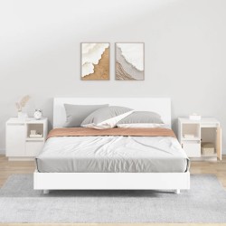 vidaXL Nachttische 2 Stk. Weiß 50x34x50 cm Massivholz Kiefer