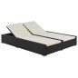 Doppel-Sonnenliege Poly Rattan Schwarz Doppel-Sonnenliege Poly Rattan Schwarz