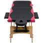 vidaXL Massageliege Klappbar 2-Zonen mit Holzgestell Schwarz und Rosa vidaXL Massageliege Klappbar 2-Zonen mit Holzgestell Schwarz und Rosa