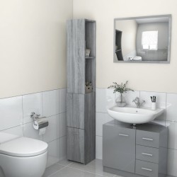 vidaXL Badschrank Grau Sonoma 25x26,5x170 cm Holzwerkstoff