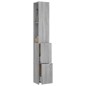 vidaXL Badschrank Grau Sonoma 25x26,5x170 cm Holzwerkstoff vidaXL Badschrank Grau Sonoma 25x26,5x170 cm Holzwerkstoff