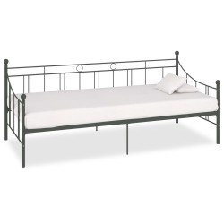 vidaXL Tagesbett-Rahmen Grau Metall 90×200 cm 