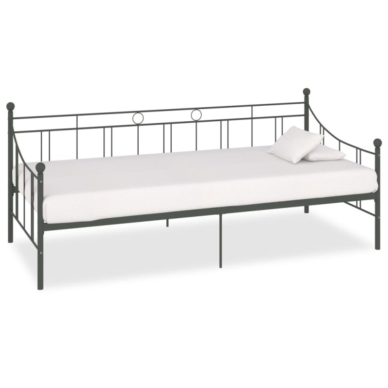 vidaXL Tagesbett-Rahmen Grau Metall 90×200 cm vidaXL Tagesbett-Rahmen Grau Metall 90×200 cm