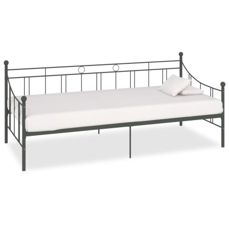 vidaXL Tagesbett-Rahmen Grau Metall 90×200 cm 