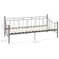 vidaXL Tagesbett-Rahmen Grau Metall 90×200 cm vidaXL Tagesbett-Rahmen Grau Metall 90×200 cm