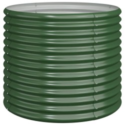 vidaXL Pflanzkübel Pulverbeschichteter Stahl 80x80x68 cm Grün