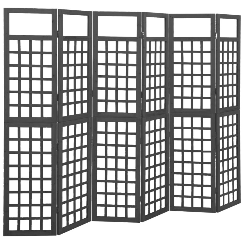 vidaXL Spalier/Paravent 6-teilig Massivholz Tanne Schwarz 242,5x180 cm vidaXL Spalier/Paravent 6-teilig Massivholz Tanne Schwarz 242,5x180 cm