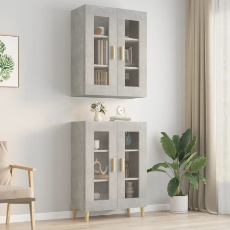vidaXL Hängeschrank Betongrau 69,5x34x90 cm