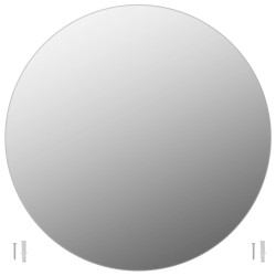 vidaXL Rahmenloser Spiegel Rund 90 cm Glas
