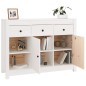 vidaXL Sideboard Weiß 100x35x74 cm Massivholz Kiefer vidaXL Sideboard Weiß 100x35x74 cm Massivholz Kiefer