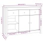 vidaXL Sideboard Weiß 100x35x74 cm Massivholz Kiefer vidaXL Sideboard Weiß 100x35x74 cm Massivholz Kiefer