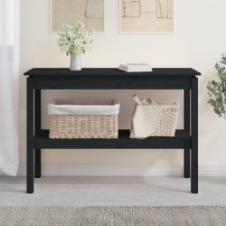 vidaXL Konsolentisch Schwarz 110x40x75 cm Massivholz Kiefer