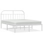 vidaXL Bettgestell mit Kopfteil Metall Weiß 140x190 cm vidaXL Bettgestell mit Kopfteil Metall Weiß 140x190 cm