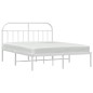 vidaXL Bettgestell mit Kopfteil Metall Weiß 140x190 cm vidaXL Bettgestell mit Kopfteil Metall Weiß 140x190 cm