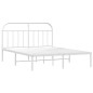 vidaXL Bettgestell mit Kopfteil Metall Weiß 140x190 cm vidaXL Bettgestell mit Kopfteil Metall Weiß 140x190 cm