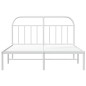vidaXL Bettgestell mit Kopfteil Metall Weiß 140x190 cm vidaXL Bettgestell mit Kopfteil Metall Weiß 140x190 cm