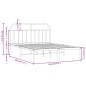 vidaXL Bettgestell mit Kopfteil Metall Weiß 140x190 cm vidaXL Bettgestell mit Kopfteil Metall Weiß 140x190 cm