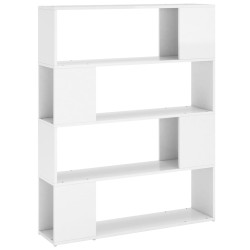 vidaXL Bücherregal Raumteiler Hochglanz-Weiß 100x24x124 cm
