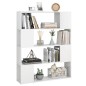 vidaXL Bücherregal Raumteiler Hochglanz-Weiß 100x24x124 cm vidaXL Bücherregal Raumteiler Hochglanz-Weiß 100x24x124 cm