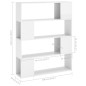 vidaXL Bücherregal Raumteiler Hochglanz-Weiß 100x24x124 cm vidaXL Bücherregal Raumteiler Hochglanz-Weiß 100x24x124 cm