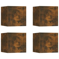 vidaXL TV-Wandschränke 4 Stk. Räuchereiche 30,5x30x30 cm
