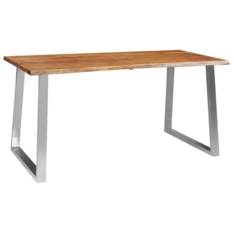 vidaXL Esstisch 160×80×75 cm Akazie Massivholz und Edelstahl vidaXL Esstisch 160×80×75 cm Akazie Massivholz und Edelstahl