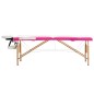 vidaXL Massageliege Klappbar 2-Zonen mit Holzgestell Weiß und Rosa