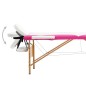 vidaXL Massageliege Klappbar 2-Zonen mit Holzgestell Weiß und Rosa