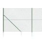 vidaXL Maschendrahtzaun mit Bodenhülsen Grün 1,8x25 m vidaXL Maschendrahtzaun mit Bodenhülsen Grün 1,8x25 m