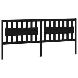 vidaXL Kopfteil Schwarz 205,5x4x100 cm Massivholz Kiefer