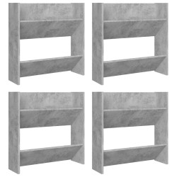 vidaXL Wand-Schuhschränke 4 Stk. Betongrau 60x18x60 cm Holzwerkstoff