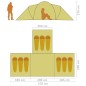 vidaXL Campingzelt 9 Personen Stoff Grau und Orange vidaXL Campingzelt 9 Personen Stoff Grau und Orange