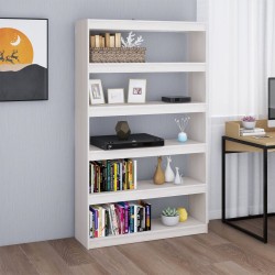 vidaXL Bücherregal/Raumteiler Weiß 100x30x167,5 cm Massivholz Kiefer