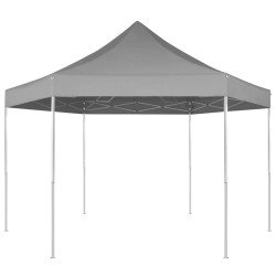 vidaXL Pop-Up-Partyzelt Hexagonal Faltbar Grau 3,6x3,1 m