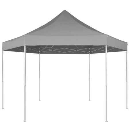 vidaXL Pop-Up-Partyzelt Hexagonal Faltbar Grau 3,6x3,1 m