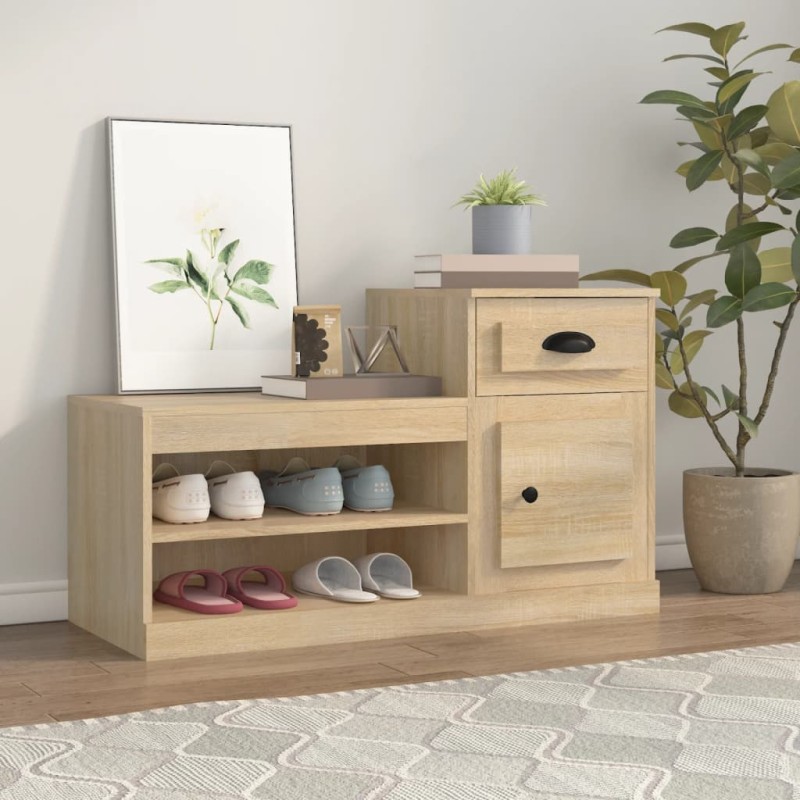 vidaXL Schuhschrank Sonoma-Eiche 100x42x60 cm Holzwerkstoff vidaXL Schuhschrank Sonoma-Eiche 100x42x60 cm Holzwerkstoff